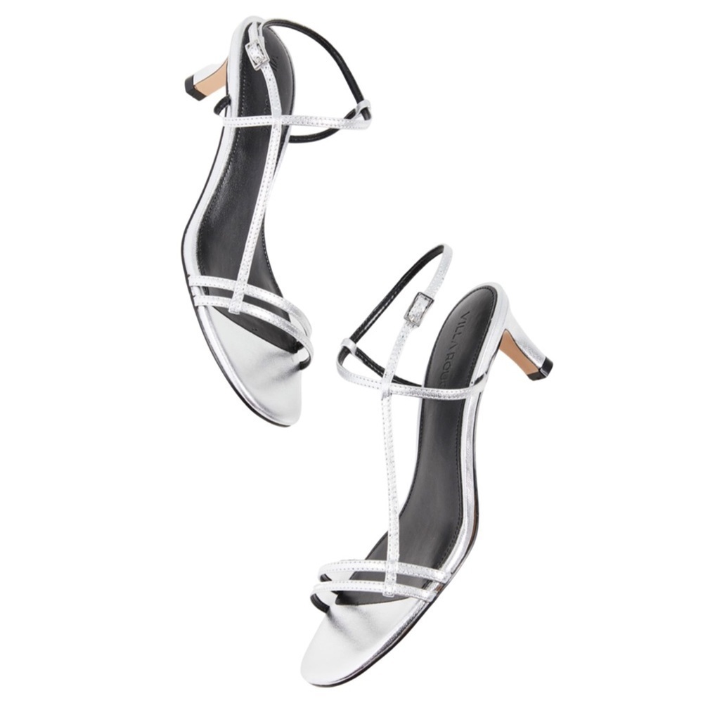VILLA ROUGE • Silver Desi Sandals Slingback Shoes